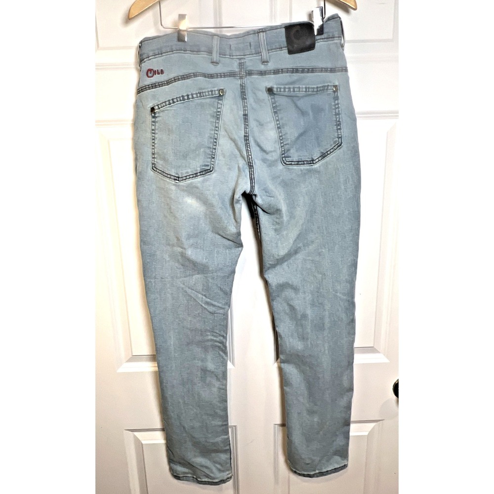 Origin USA Fighter Fit D68 Jeans Men 32x32 USA Made Light Wash Distressed Denim - Picture 3 of 16